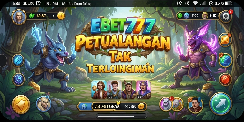 Tampilan gameplay epik dari EBET777 dalam dunia petualangan.